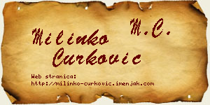 Milinko Ćurković vizit kartica